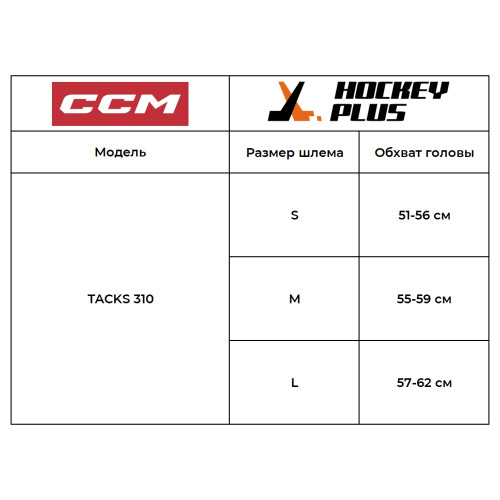 Шлем хоккейный 2026 CCM TACKS 310 с маской